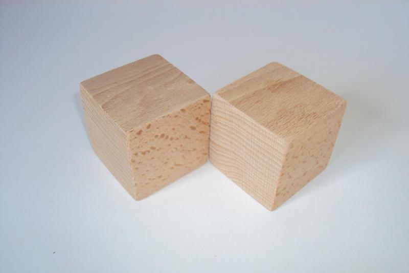 Cubes en bois de hêtre brut 15x15mm 100pcs