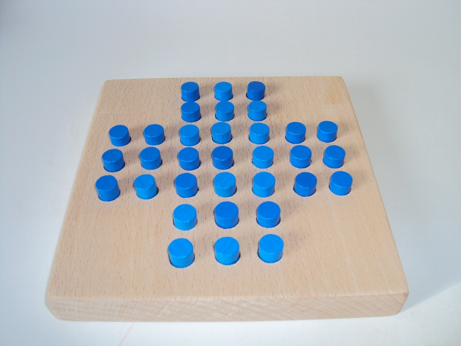 Solitaire pions bleu
